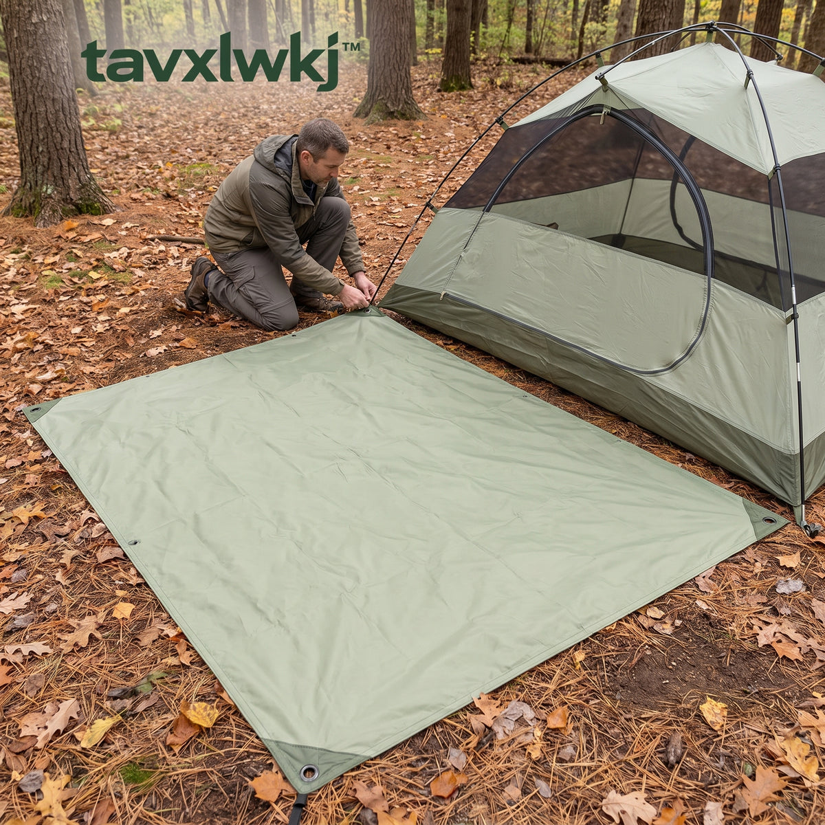 tavxlwkj Camp Groundsheet with Storage Pouch - lifestyle view