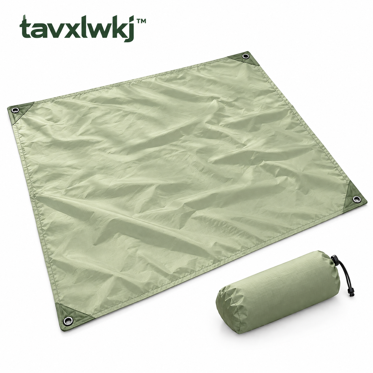 tavxlwkj Camp Groundsheet with Storage Pouch - white view