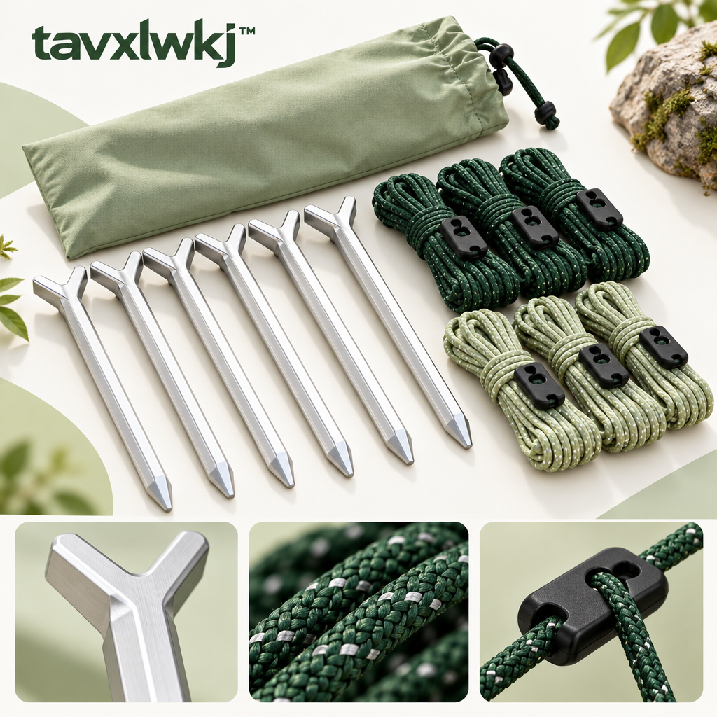 tavxlwkj Tent Stakes and Guyline Kit - detail view