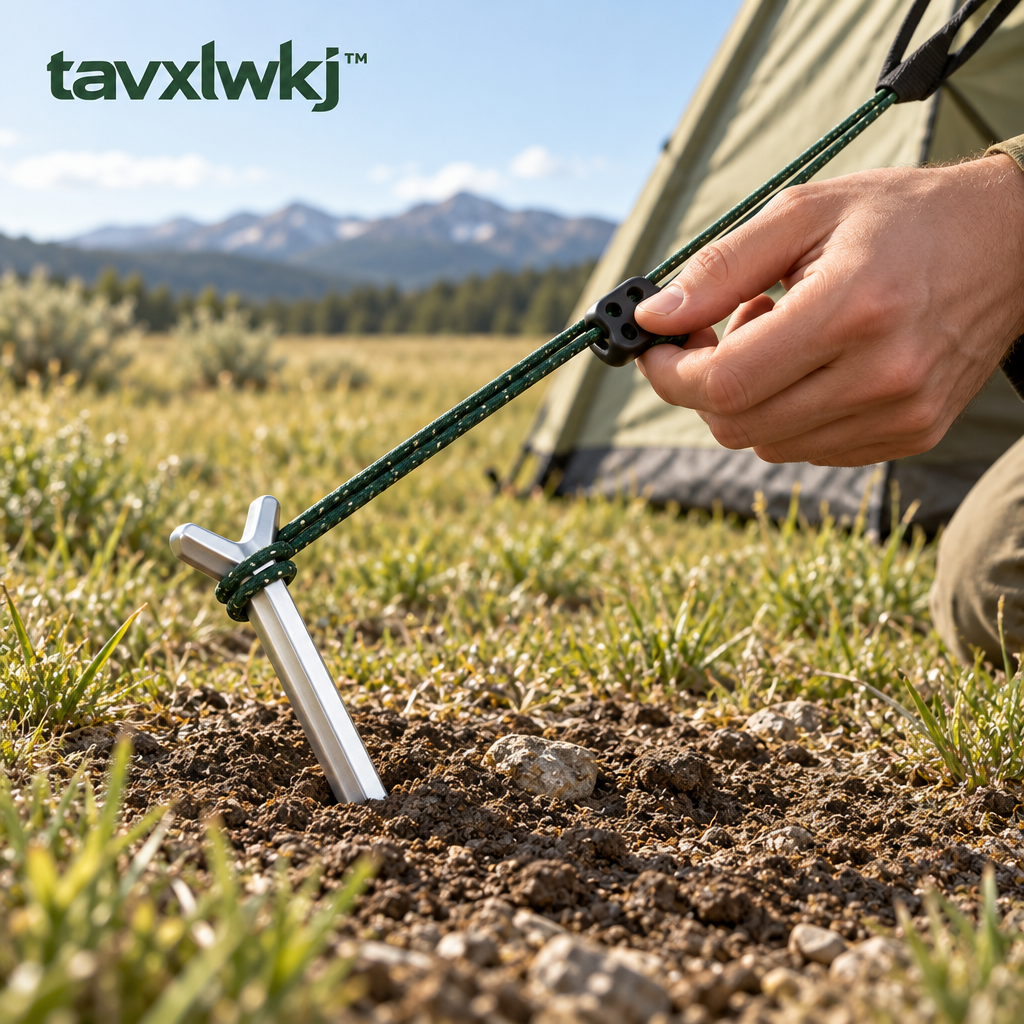 tavxlwkj Tent Stakes and Guyline Kit - lifestyle view