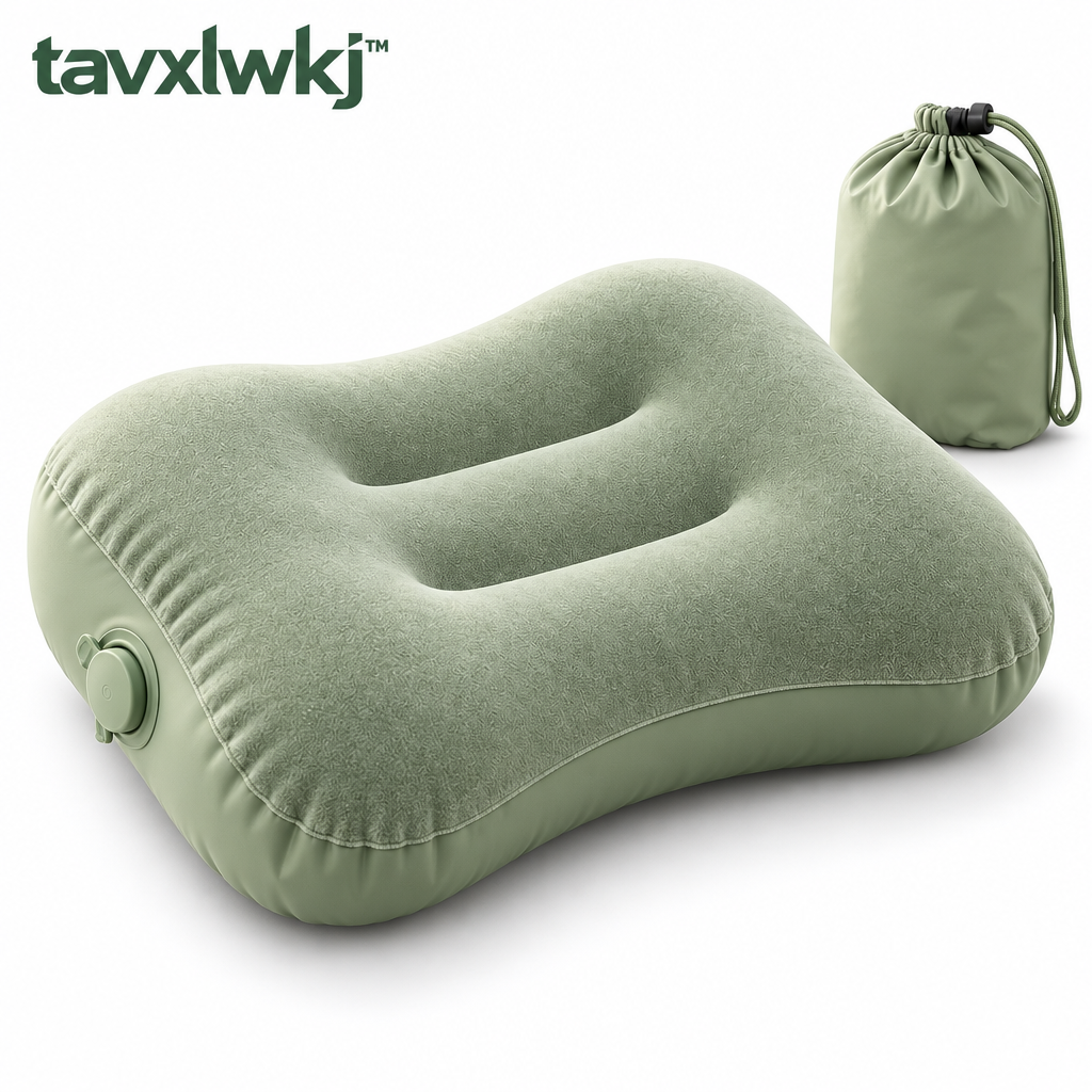 tavxlwkj Contour Inflatable Camp Pillow - white view