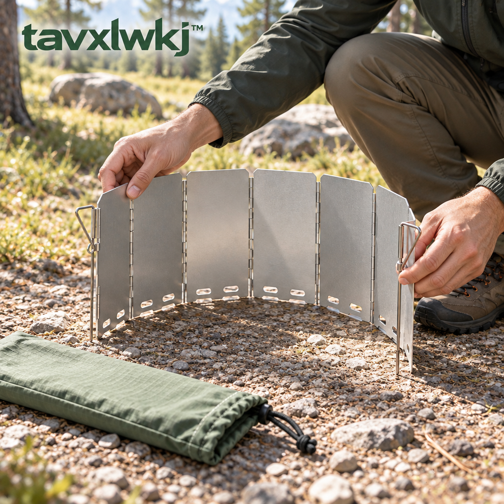 tavxlwkj Folding Camp Stove Windscreen - lifestyle view