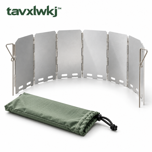 tavxlwkj Folding Camp Stove Windscreen - white view